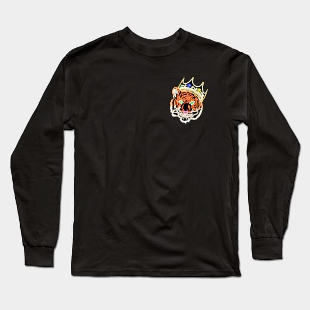 Neon Tiger King Bar Sign Top Left Long Sleeve T-Shirt by gkillerb